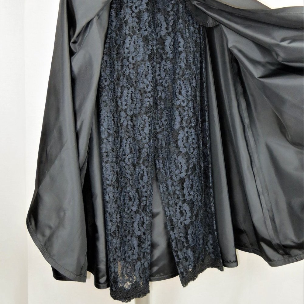 SALE COPY - Bill Blass Evening Black Lace Runway w/Pep…